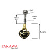 Piercing nombril coeur doré - Piercing Tarawa.com