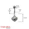 Piercing nombril Coeur zébré Acier - Piercing Tarawa.com