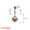 Piercing nombril Coeur zébré - Piercing Tarawa.com