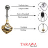 Piercing nombril Coeur zébré - Piercing Tarawa.com