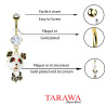 Piercing Nombril plaqué Or panda - Piercing Tarawa.com