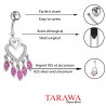 Piercing nombril pendant chandelier cœur