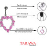 Piercing nombril gros cœur cristaux en argent