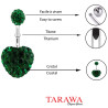 Piercing nombril motif coeur en cristal Vert émeraude