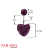 Piercing nombril motif coeur en cristal violet