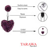 Piercing nombril motif coeur en cristal violet