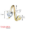 Piercing Spirale Or massif Coeur cristal - Tarawa piercing