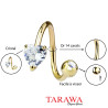 Piercing Spirale Or massif Coeur cristal - Tarawa piercing