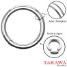 Piercing anneau segment 1.6 mm Black Line couleur argent - Tarawa