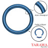 Piercing anneau segment 1.6 mm Black Line couleur bleue - Tarawa
