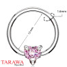 Piercing anneau motif coeur cristal rose - Tarawa.com