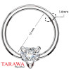 Piercing anneau motif coeur cristal balnc - Tarawa.com