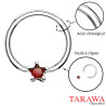 Anneaux piercing 1.6mm étoile cristal rouge - Tarawa.com