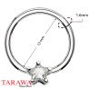 Anneaux piercing 1.6mm étoile cristal Blanc- Tarawa.com
