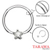 Anneaux piercing 1.6mm étoile cristal Blanc- Tarawa.com