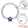 Anneaux piercing 1.6mm étoile cristal bleu - Tarawa.com