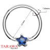 Anneaux piercing 1.6mm étoile cristal bleu - Tarawa.com