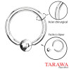 Anneaux piercing acier 1.6mm bille 4mm - Piercing Tarawa