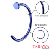 Piercing nez anneau ouvert bleu – tige 0,8 mm