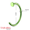 Piercing nez anneau ouvert vert – tige 0,8 mm