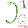 Piercing nez anneau ouvert vert – tige 0,8 mm