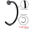 Piercing nez anneau ouvert noir – tige 0,8 mm