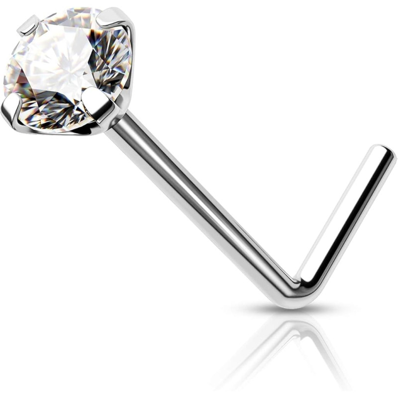 Piercing nez en argent 925 avec zirconium 4 mm