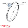 Piercing anneau nez en argent strass 1.9mm