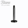 Barre de piercing Labret 1,2mm en Titane noir - Tarawa piercing