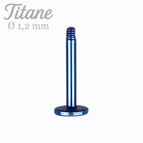 Barre labret en titane bleu...