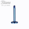 Barre de piercing Labret 1,2mm en Titane bleu - Tarawa piercing