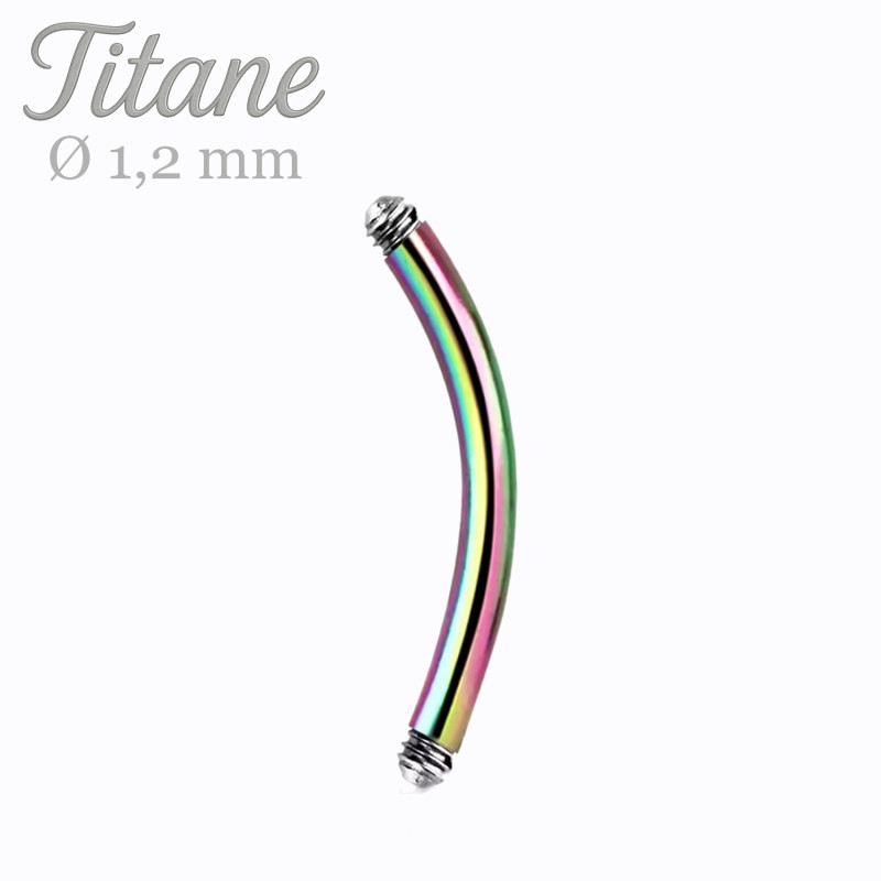 Micro Barre de piercing banane pour arcade titane essence 1.2 mm - Tarawa.com