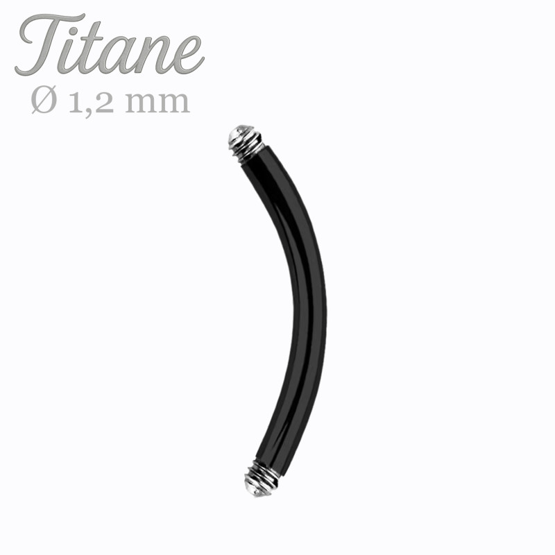 Micro Barre de piercing banane pour arcade titane noir - Tarawa Piercing