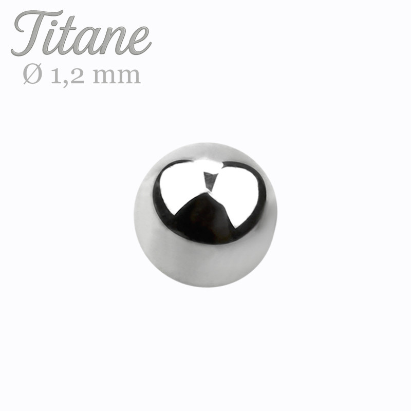 Bille de piercing titane 1.2 mm couleur acier - Tarawa piercing