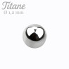 Bille de piercing titane 1.2 mm couleur acier - Tarawa piercing