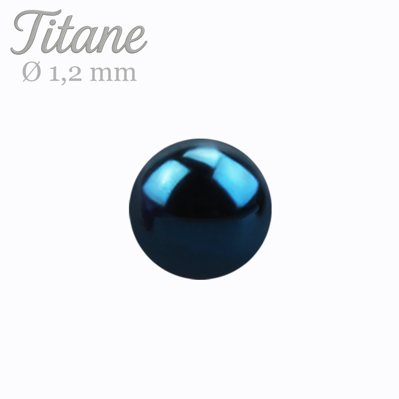 Bille de piercing diamètre 1.2 mm titane couleur bleu - Tarawa piercing