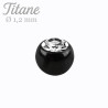 Bille de piercing diamètre 1.2 mm titane couleur noir cristal - Tarawa piercing