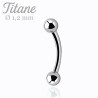 Piercing banane 1,2 mm en titane brut pour arcade