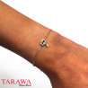 Bracelet chaîne œil protecteur en plaqué or et zirconium bleu – Tarawa