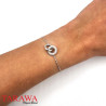 Bracelet en argent double rond CZ
