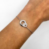 Bracelet en argent double cercle CZ