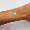 Bracelet en argent 925 rhodié – Cœur CZ serti