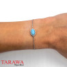 Bracelet en Argent 925 cabochon turquoise 18cm