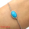 Bracelet en Argent 925 cabochon turquoise 18cm