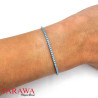 Bracelet en Argent 925 strass turquoise 18cm