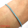 Bracelet en Argent 925 strass turquoise 18cm