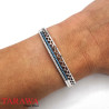 Bracelet jonc en Argent 925 strass turquoise et cristaux
