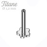 Barre Labret en Titane avec Base Fleur – Filetage Interne