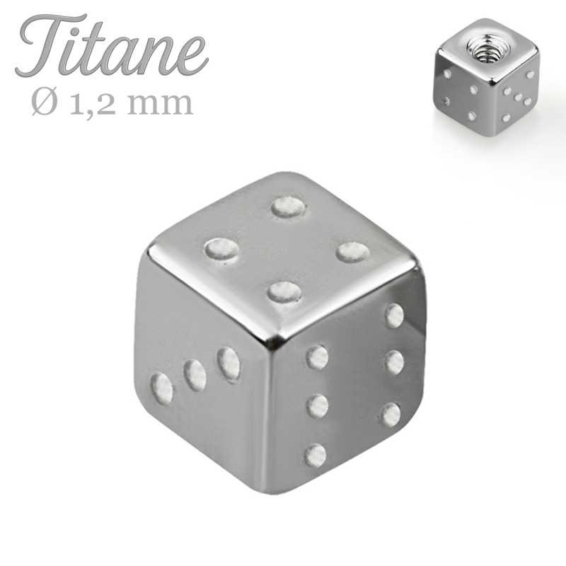 Bmbout dé argenté en titane 1,2 mm pour personnaliser ton piercing