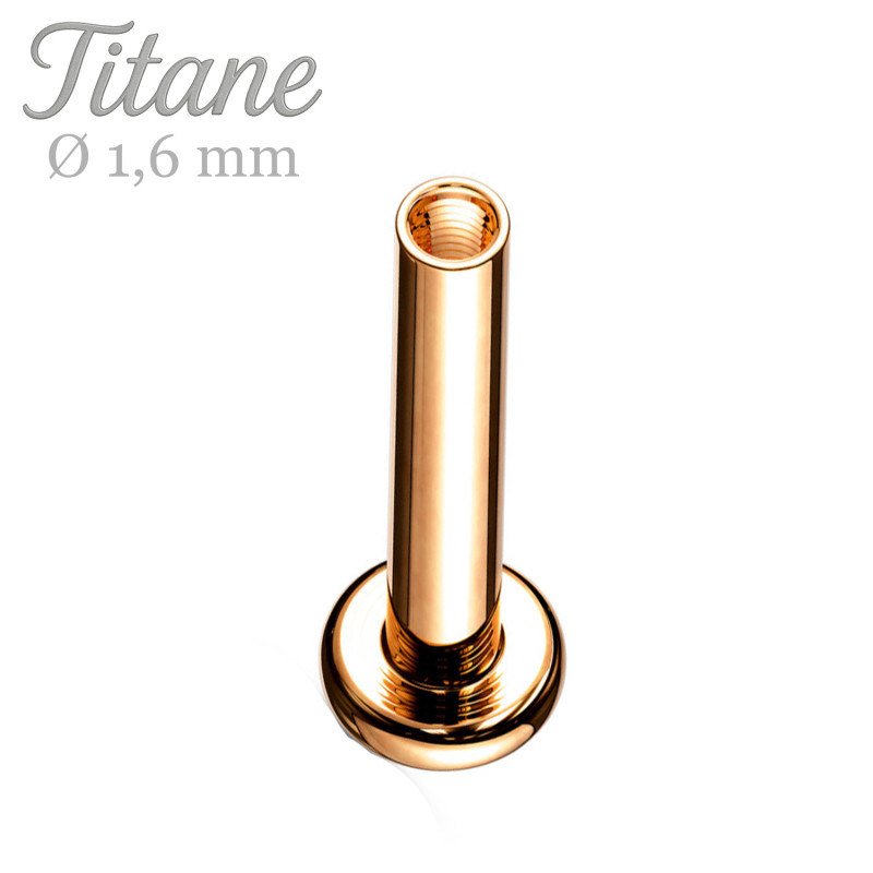 Barre labret titane américain 1.6mm or rosé